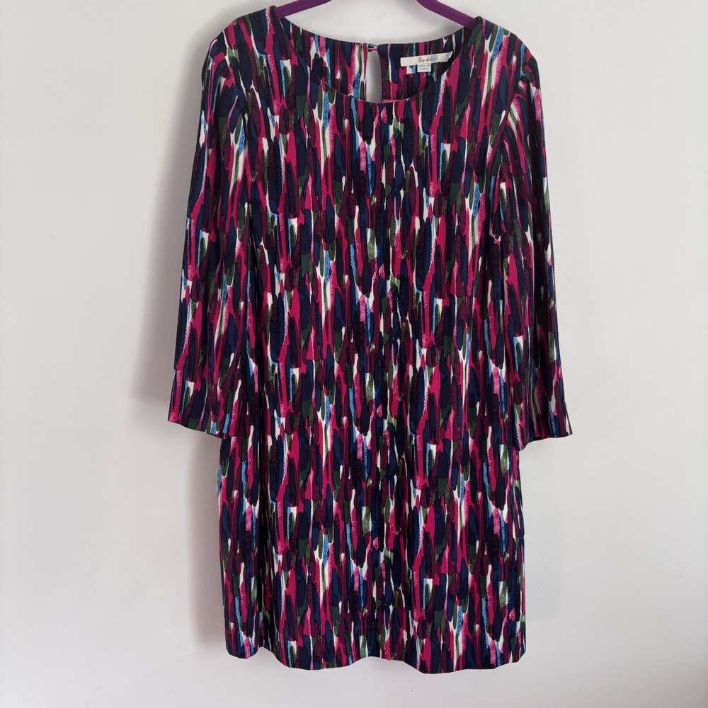 BODEN Beaufort Shift Dress Women's Size US 8R Watercolor Lined Pockets‎ Artsy